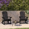 Flash Furniture Black Adirondack Rockers - Gray Cushions, 2PK 2-JJ-C14705-CSNGY-BK-GG